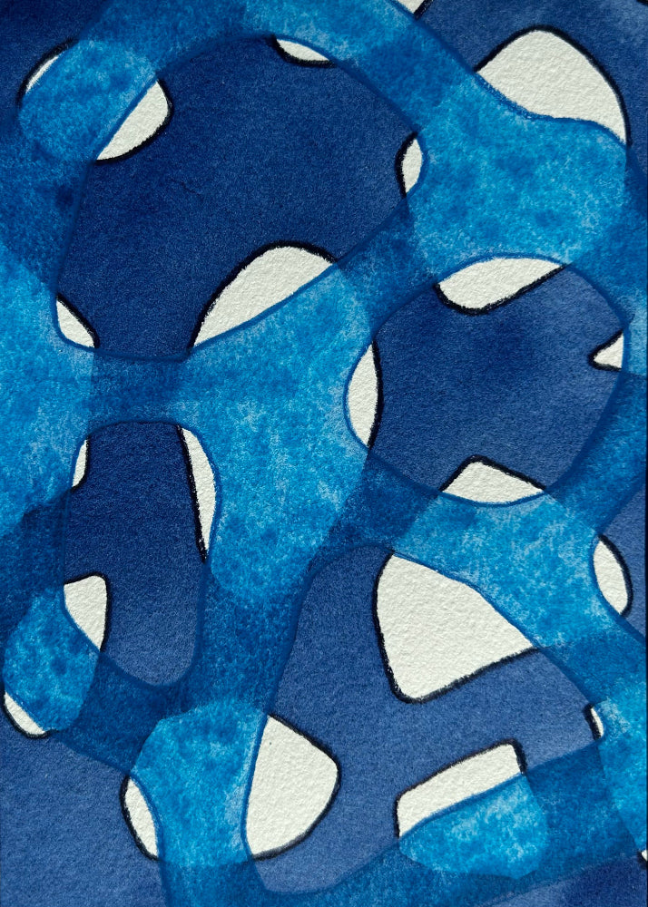 Reef abstraction 2, 8x10" mounted and matted