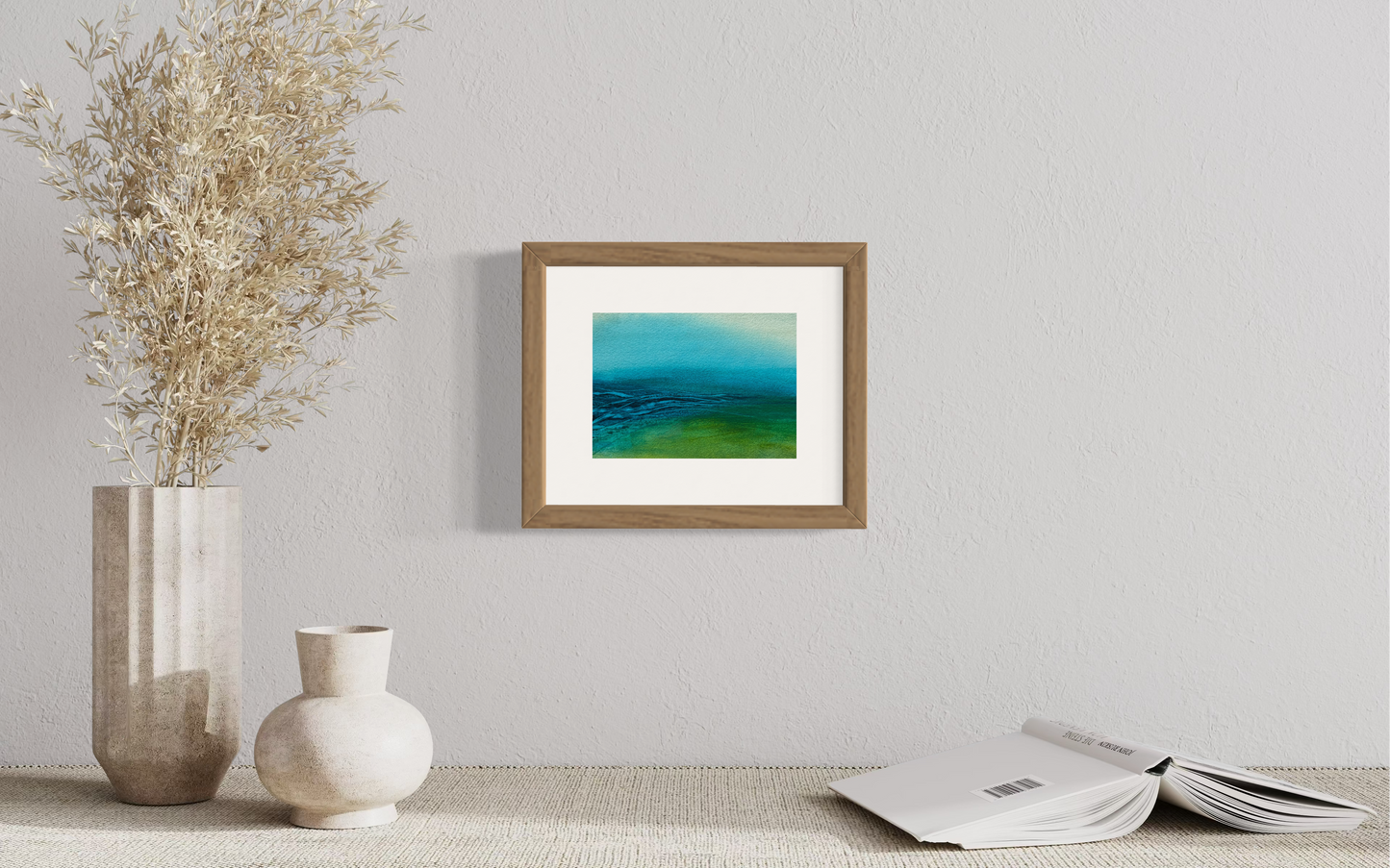 Calm horizons, 8x10" mounted and matted