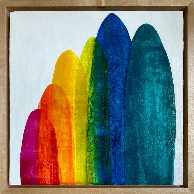 Rainbowscape, 13.5" x 13.5" framed