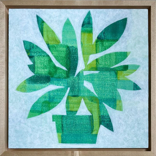 Greenplant, 13.5" x 13.5" framed