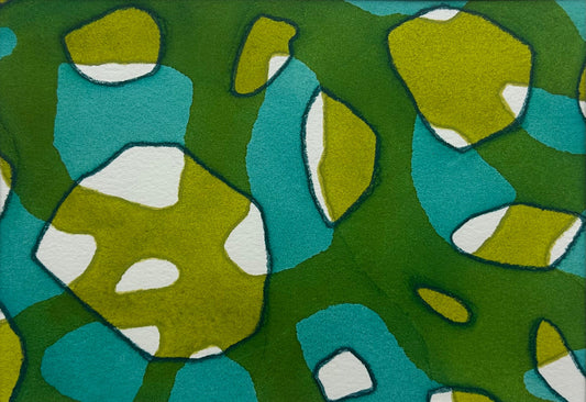 Reef abstraction 1, 8x10" mounted and matted