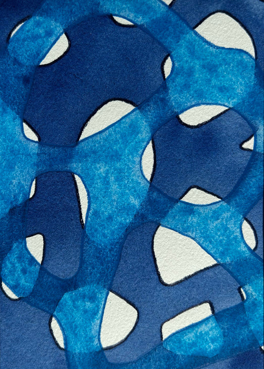 Reef abstraction 2, 8x10" mounted and matted