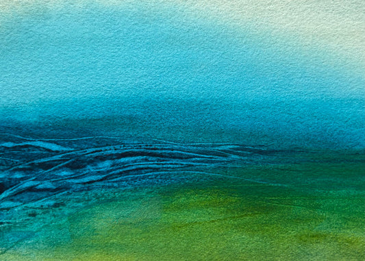 Calm horizons, 8x10" mounted and matted