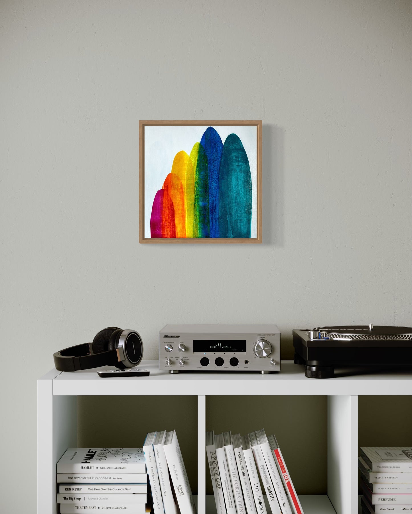 Rainbowscape, 13.5" x 13.5" framed