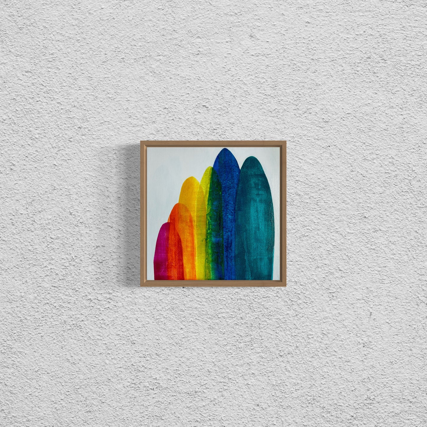 Rainbowscape, 13.5" x 13.5" framed