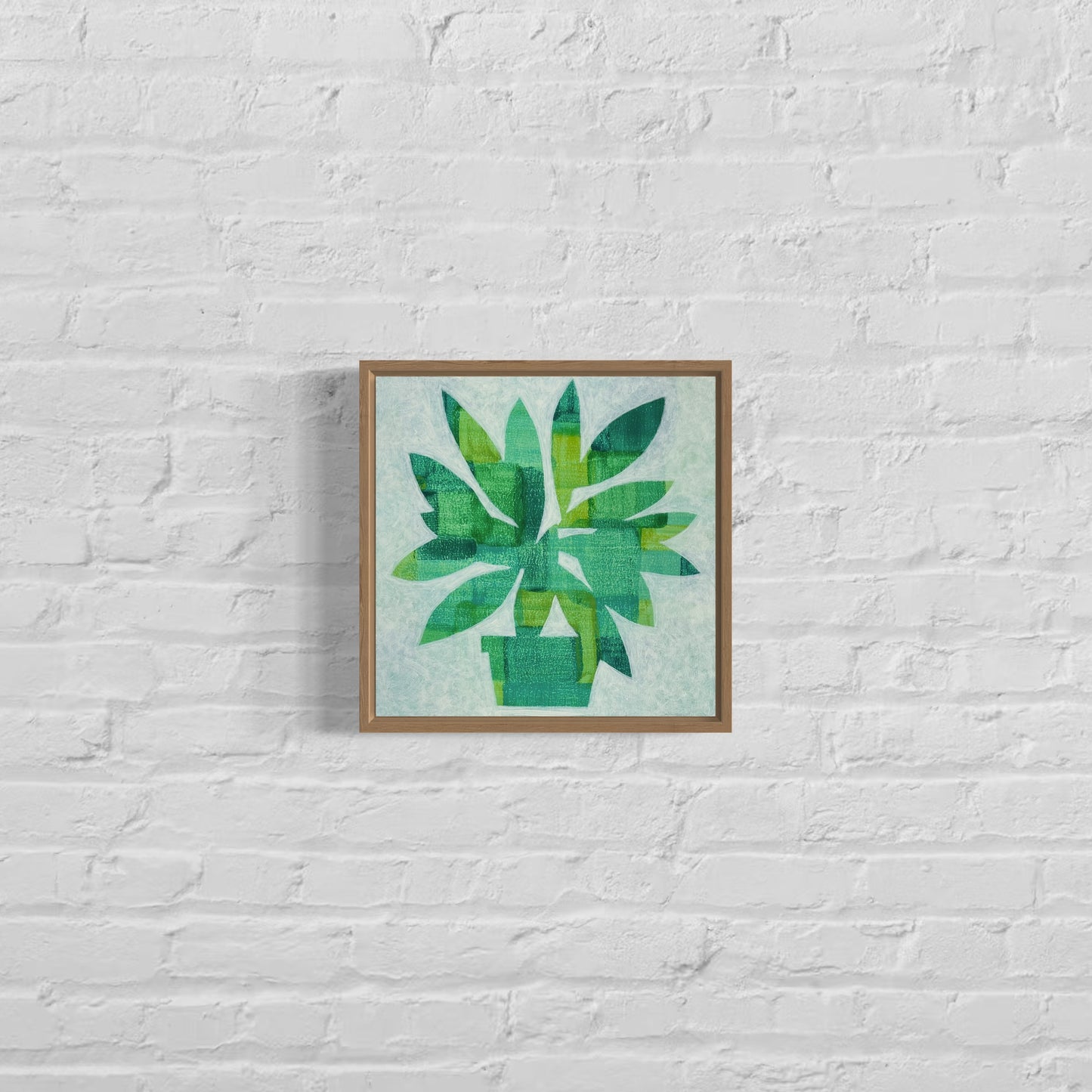 Greenplant, 13.5" x 13.5" framed