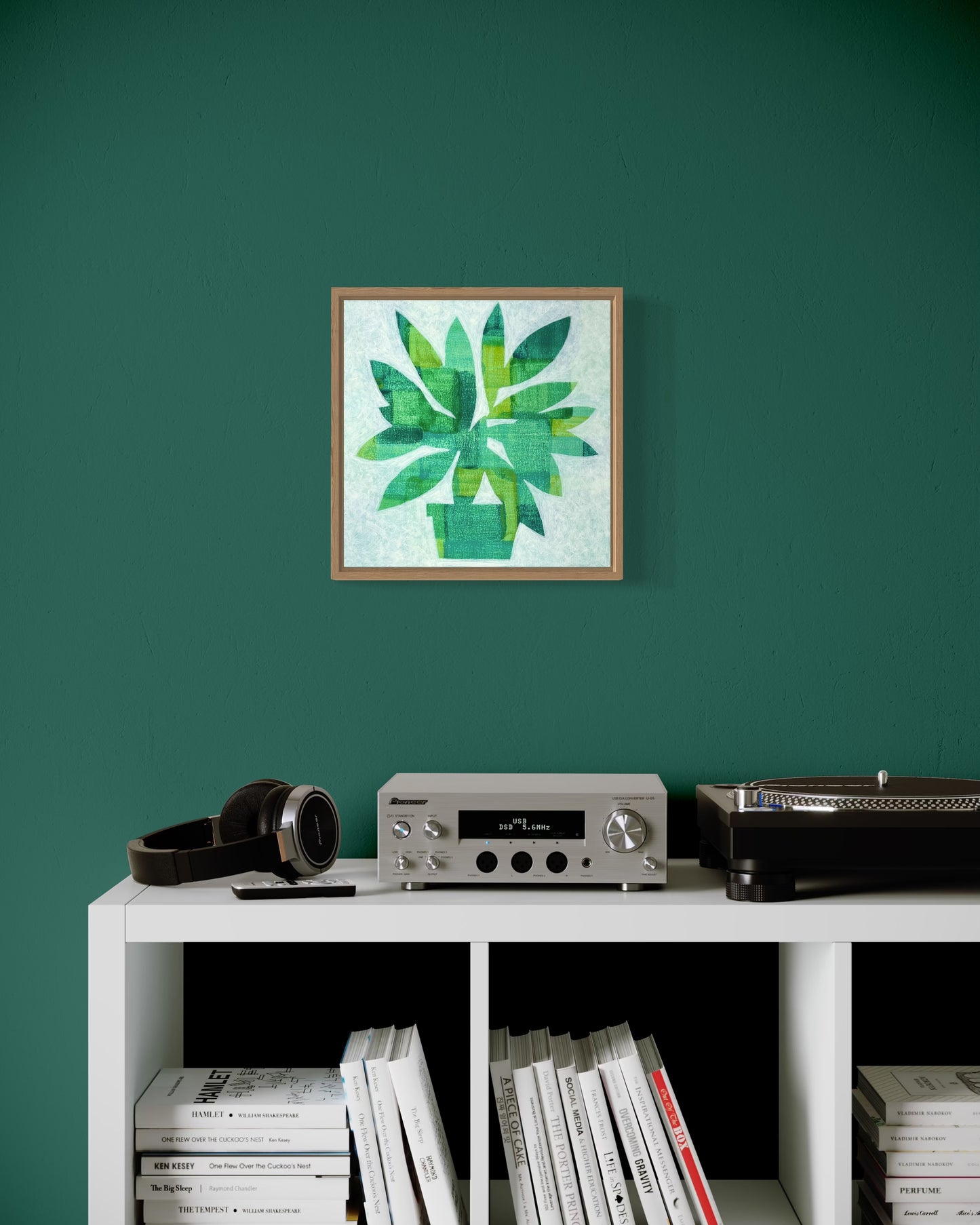 Greenplant, 13.5" x 13.5" framed